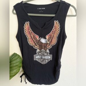 SOLD Harley-Davidson Black Tie Side Tank with Eagle Design